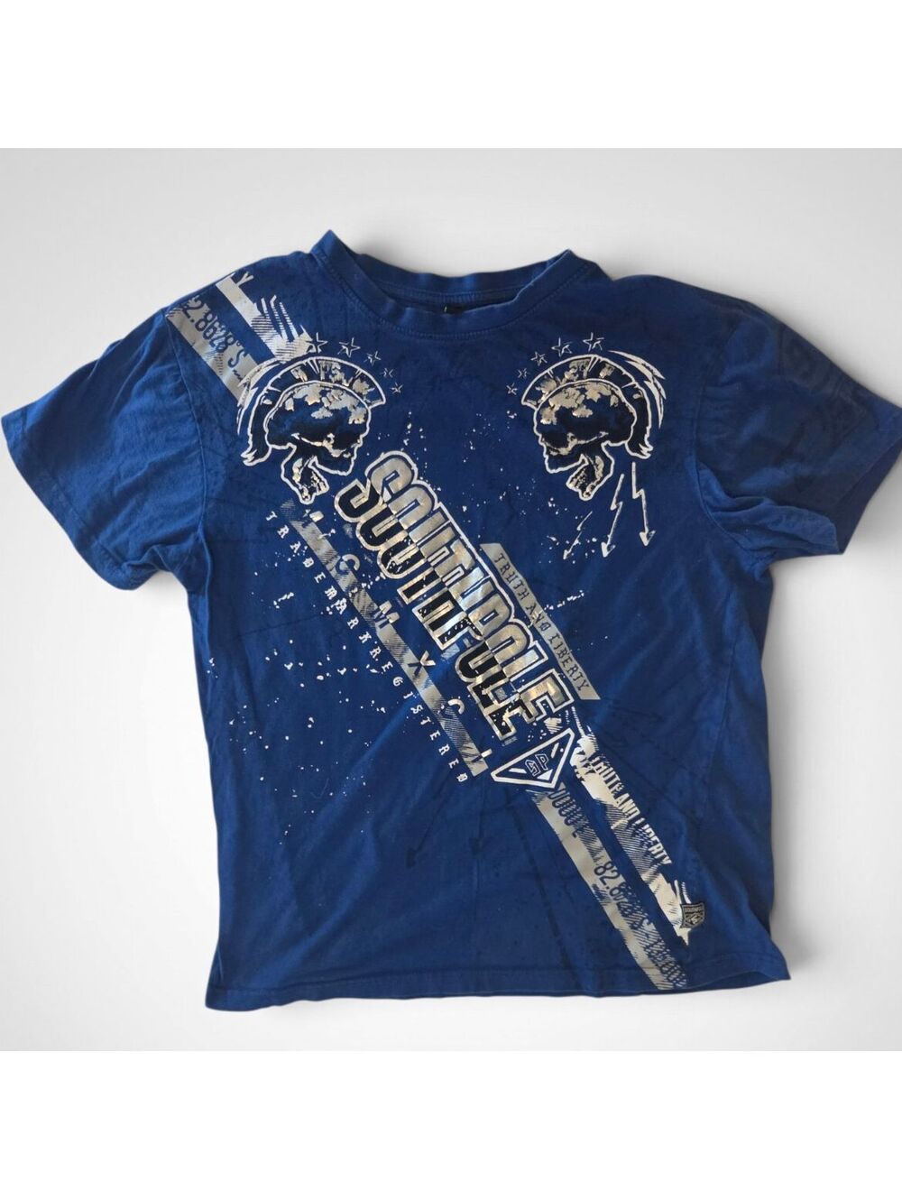 Vintage Southpole Graphic T-Shirt Blue Y2K Skater Size S